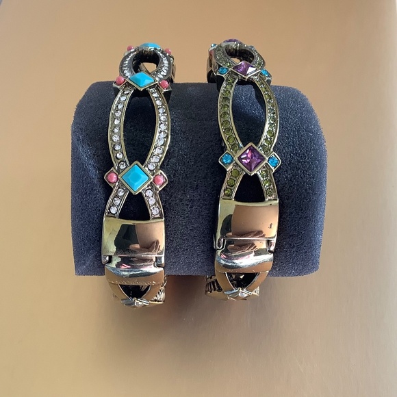 Heidi Daus Set Crystal Bangle Bracelets SZ M - Picture 14 of 16